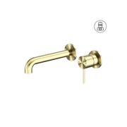 Mecca Wall Basin/Bath Mixer Separate Back Plate 260mm Brushed Gold gallery detail image
