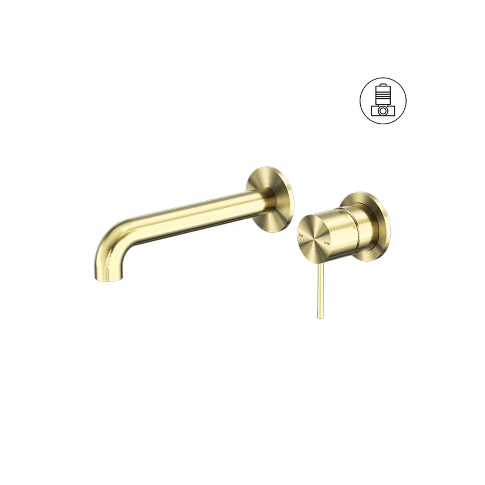 Mecca Wall Basin/Bath Mixer Separate Back Plate 160mm Brushed Gold gallery detail image