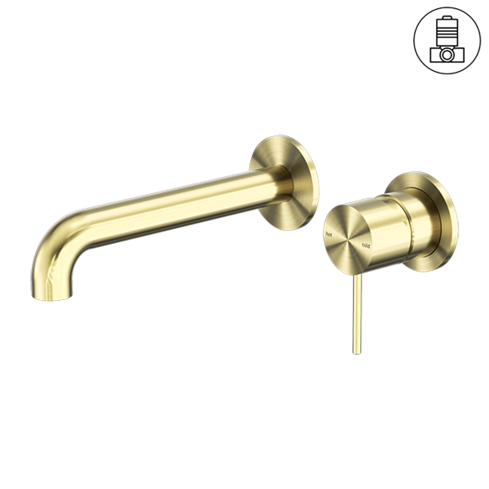 Mecca Wall Basin/Bath Mixer Separate Back Plate 160mm Brushed Gold gallery detail image