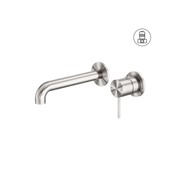 Mecca Wall Basin/Bath Mixer Separate Back Plate 230mm Brushed Nickel gallery detail image