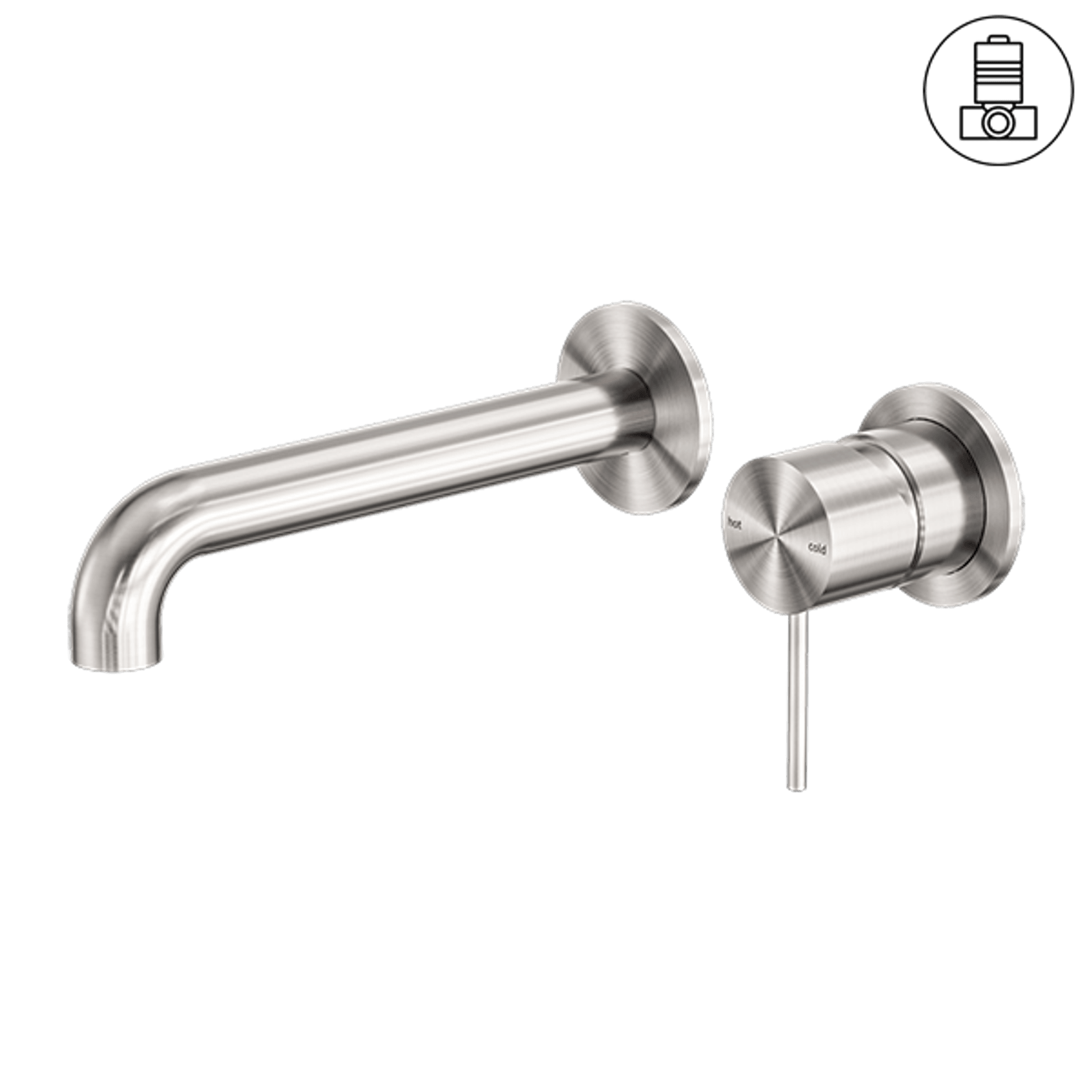 Mecca Wall Basin/Bath Mixer Separate Back Plate 160mm Brushed Nickel gallery detail image
