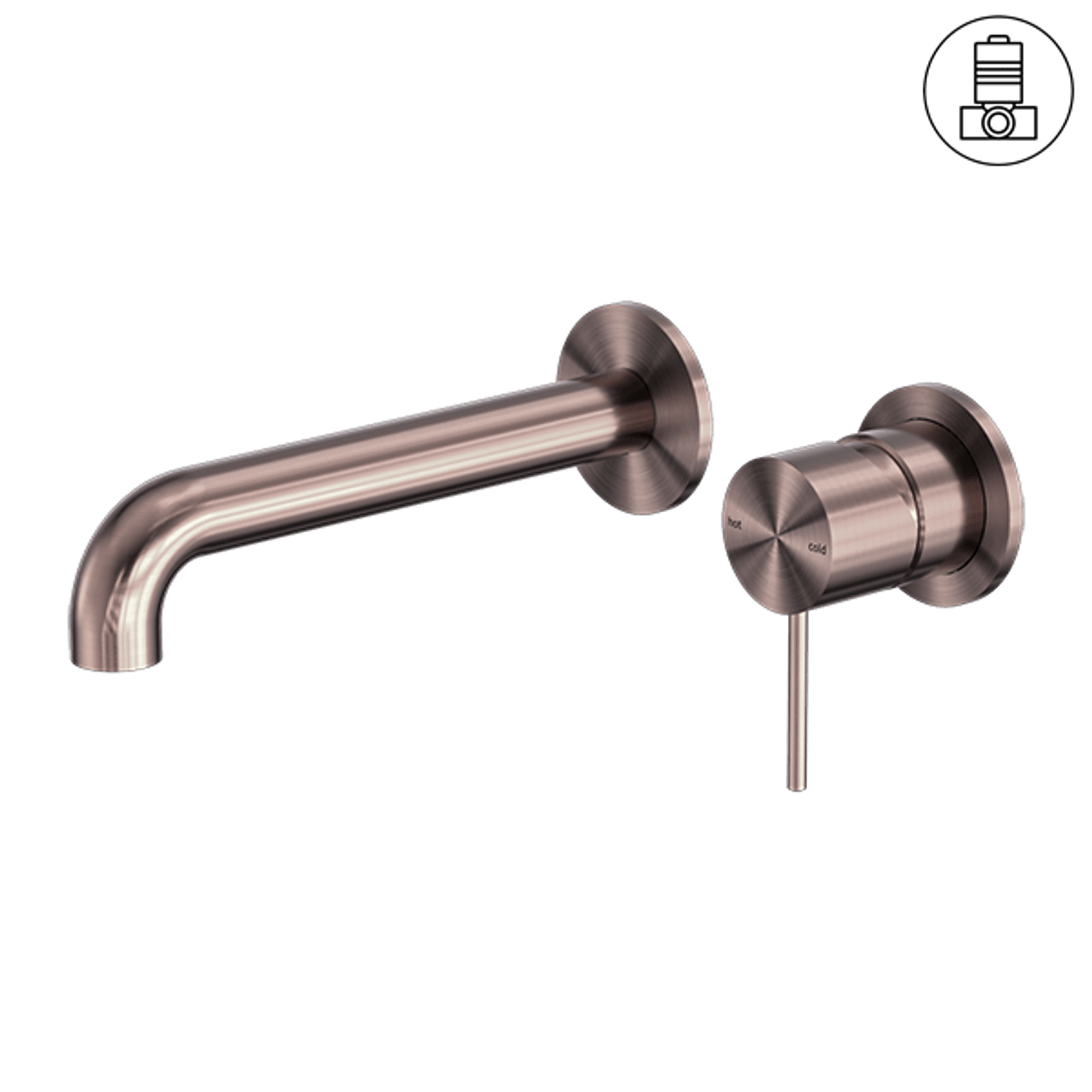Mecca Wall Basin/Bath Mixer Separate Back Plate 120mm Brushed Bronze gallery detail image