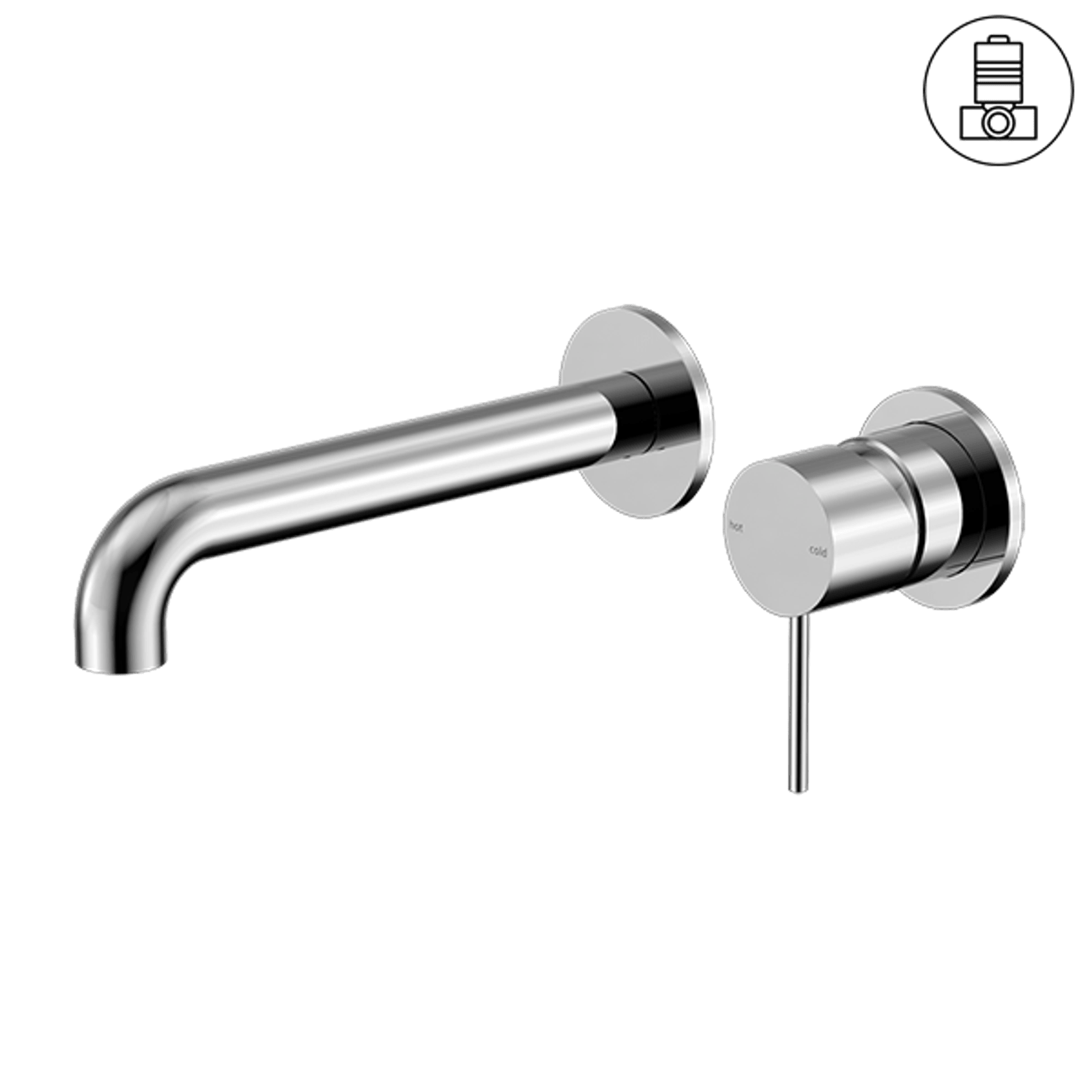 Mecca Wall Basin/Bath Mixer Separate Back Plate 160mm Chrome gallery detail image