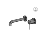 Mecca Wall Basin/Bath Mixer Separate Back Plate 230mm Gun Metal gallery detail image