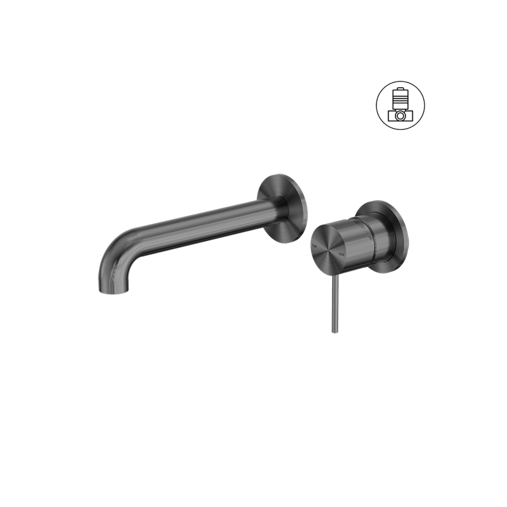 Mecca Wall Basin/Bath Mixer Separate Back Plate 160mm Gun Metal gallery detail image
