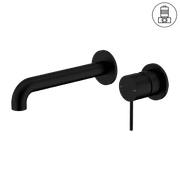 Mecca Wall Basin/Bath Mixer Separate Back Plate 185mm Matte Black gallery detail image