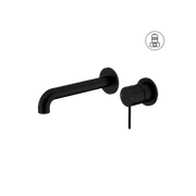 Mecca Wall Basin/Bath Mixer Separate Back Plate 230mm Matte Black gallery detail image
