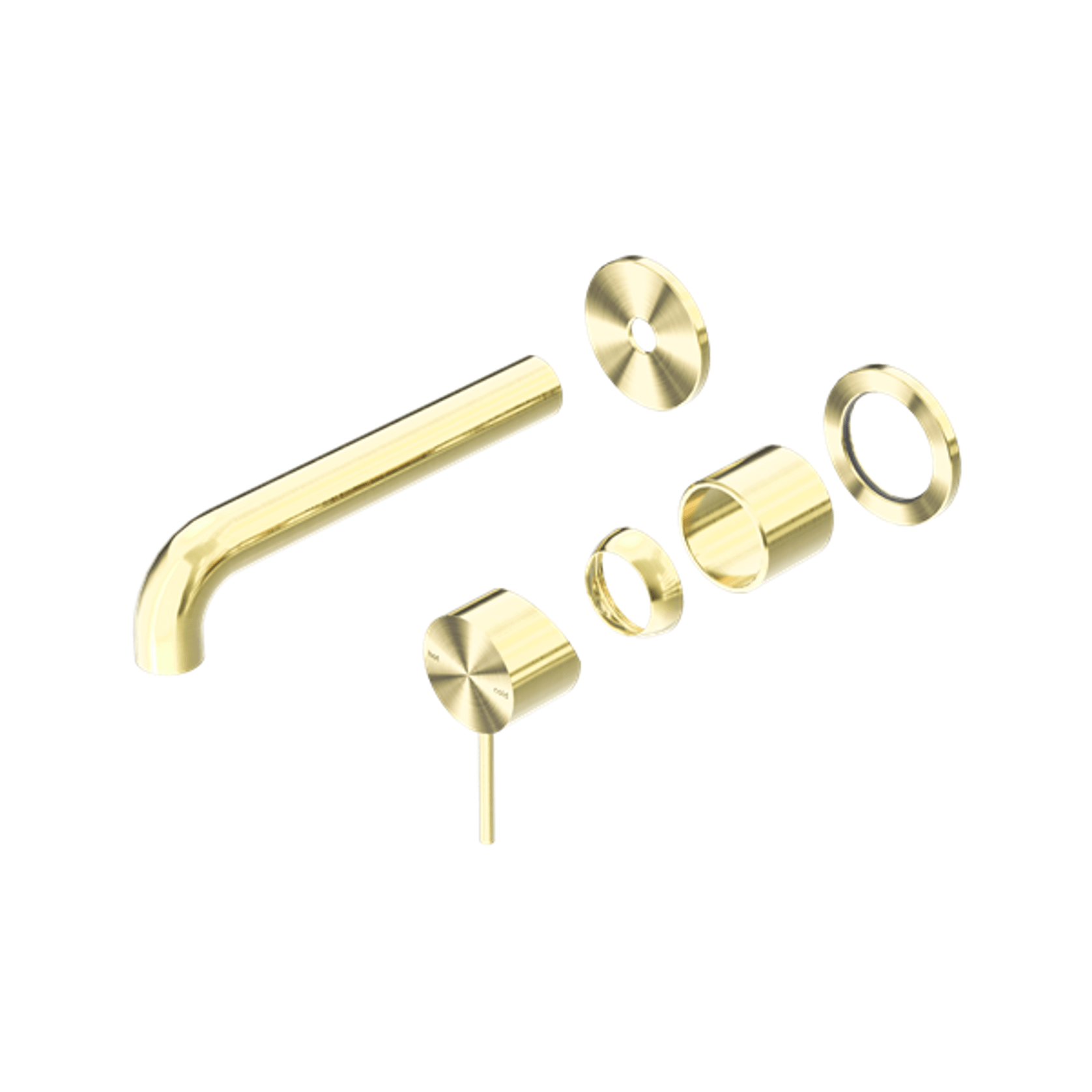 Mecca Wall Basin/Bath Mixer Separate Back Plate 260mm Trim Kits Only Brushed Gold gallery detail image