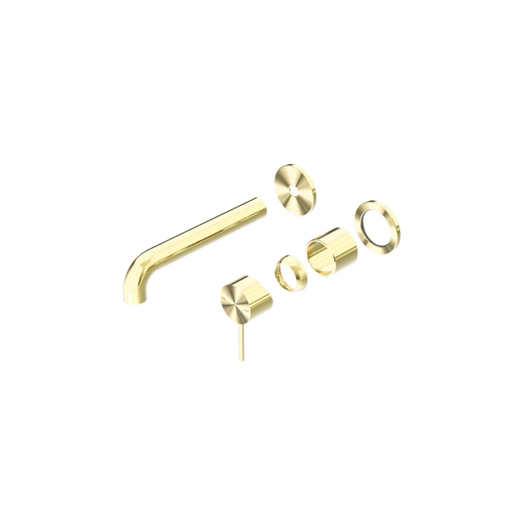 Mecca Wall Basin/Bath Mixer Separate Back Plate 120mm Trim Kits Only Brushed Gold gallery detail image