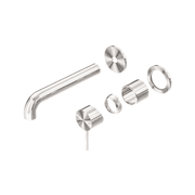 Mecca Wall Basin/Bath Mixer Separate Back Plate 120mm Trim Kits Only Brushed Nickel gallery detail image