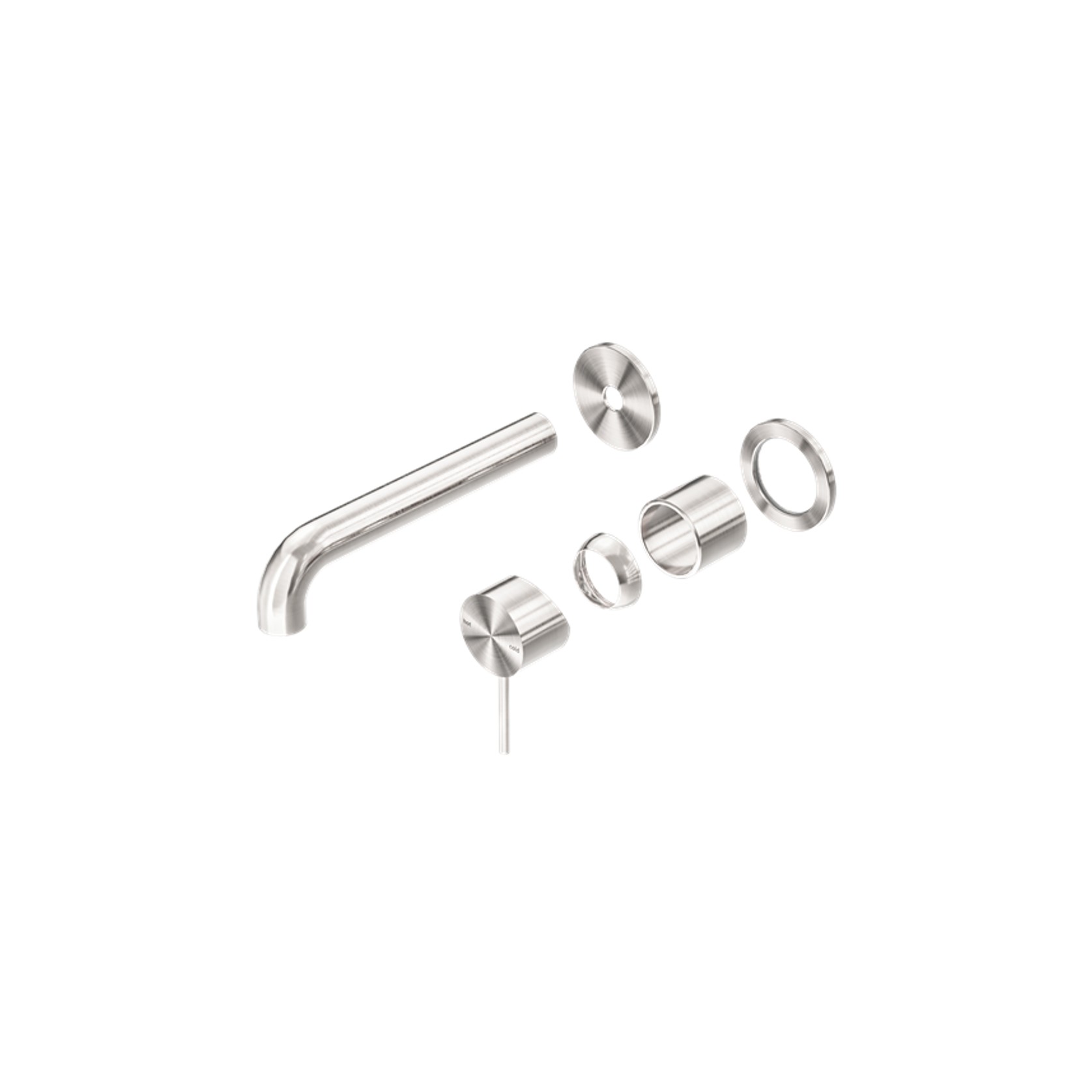 Mecca Wall Basin/Bath Mixer Separate Back Plate 260mm Trim Kits Only Brushed Nickel gallery detail image