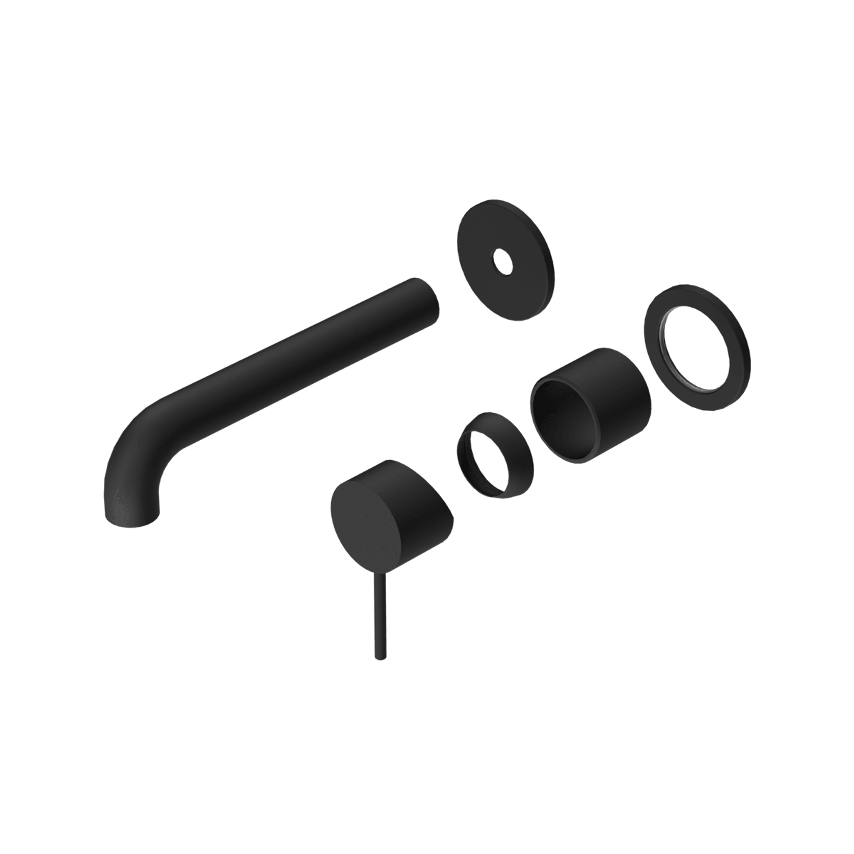 Mecca Wall Basin/Bath Mixer Separate Back Plate 185mm Trim Kits Only Matte Black gallery detail image
