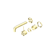 Mecca Wall Basin/Bath Mixer Separate Back Plate Handle Up 185mm Trim Kits Only Brushed Gold gallery detail image