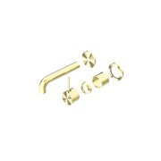 Mecca Wall Basin/Bath Mixer Separate Back Plate Handle Up 260mm Trim Kits Only Brushed Gold gallery detail image