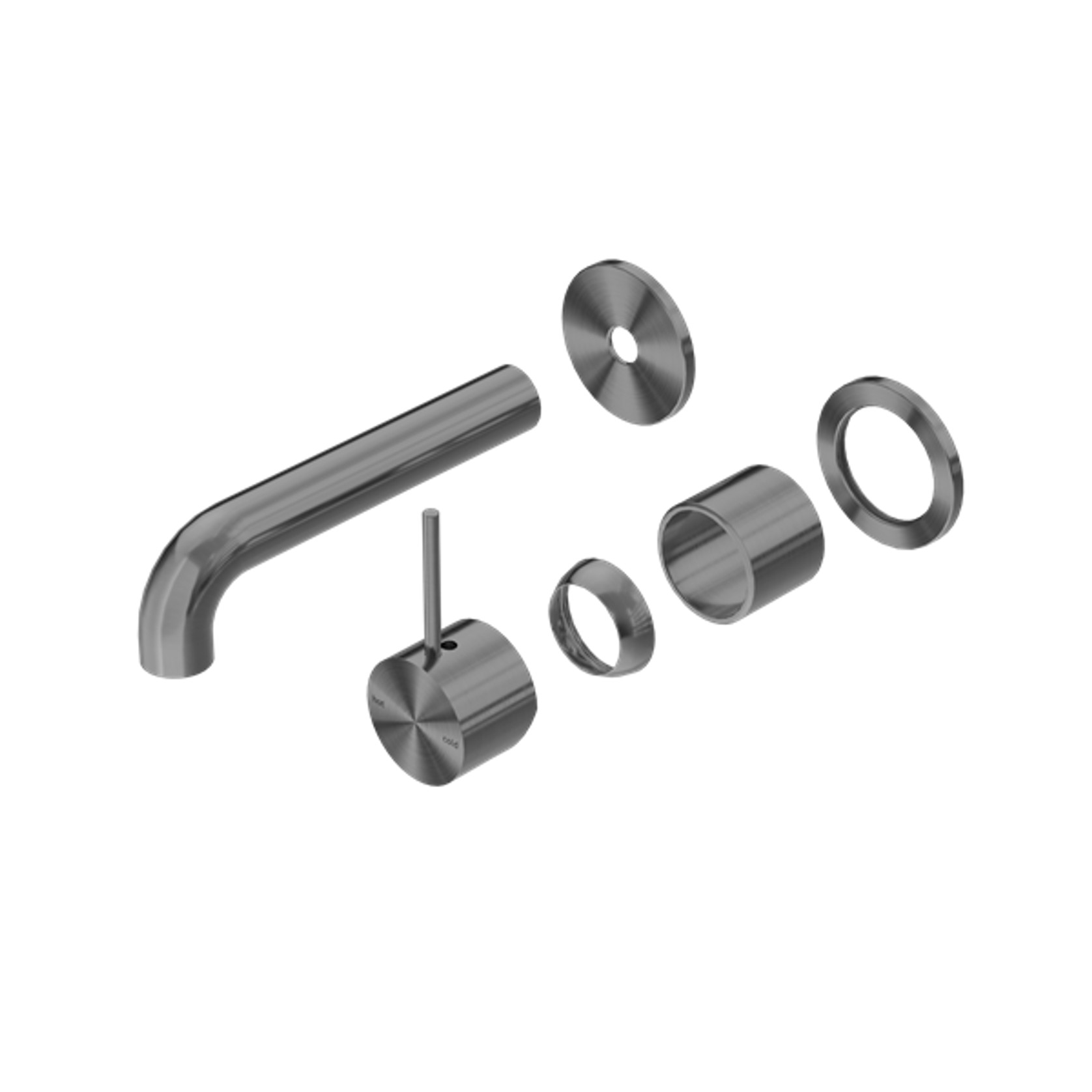 Mecca Wall Basin/Bath Mixer Separate Back Plate Handle Up 185mm Trim Kits Only Gun Metal gallery detail image