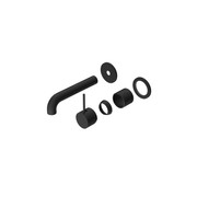 Mecca Wall Basin/Bath Mixer Separate Back Plate Handle Up 120mm Trim Kits Only Matte Black gallery detail image