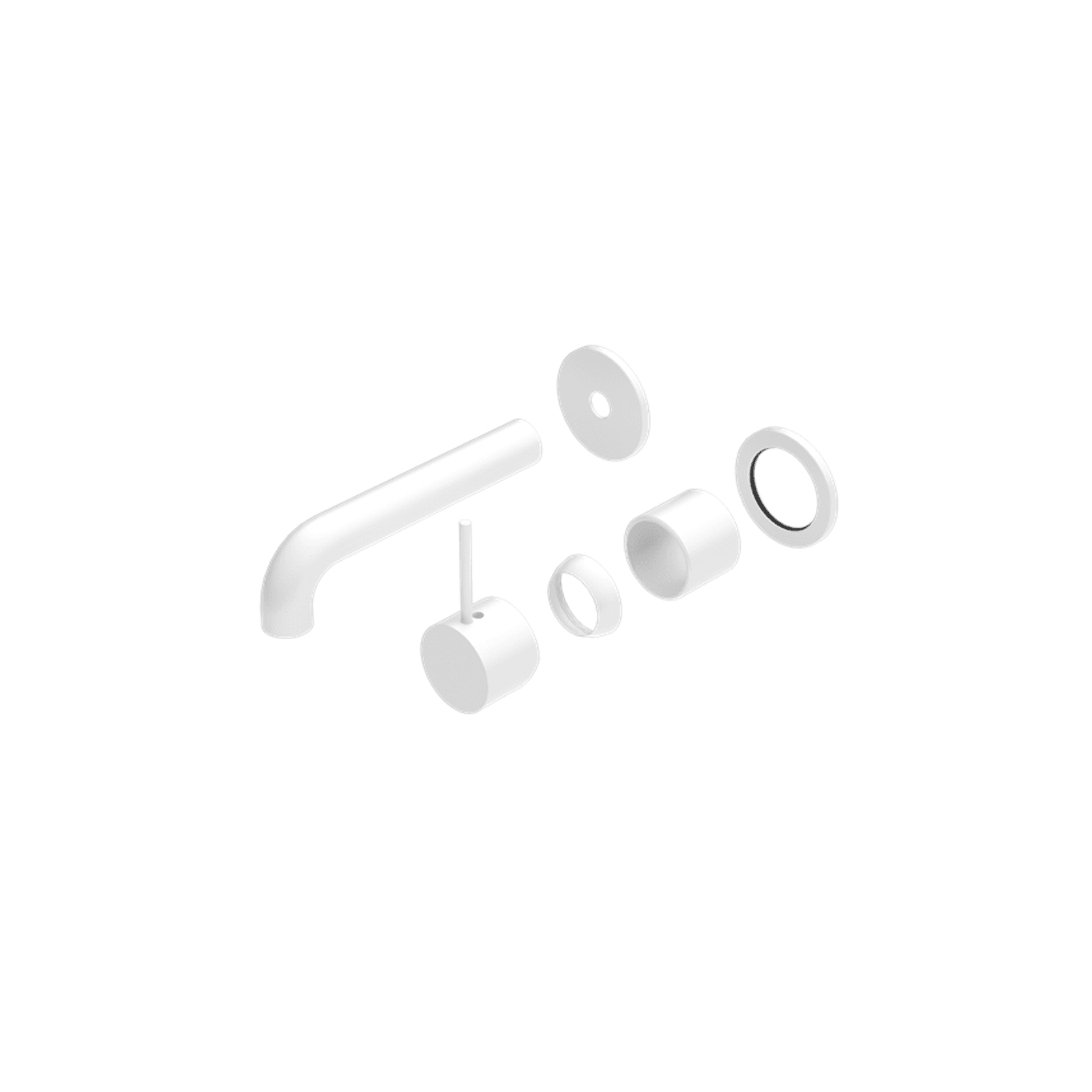 Mecca Wall Basin/Bath Mixer Separate Back Plate Handle Up 230mm Trim Kits Only Matte White gallery detail image