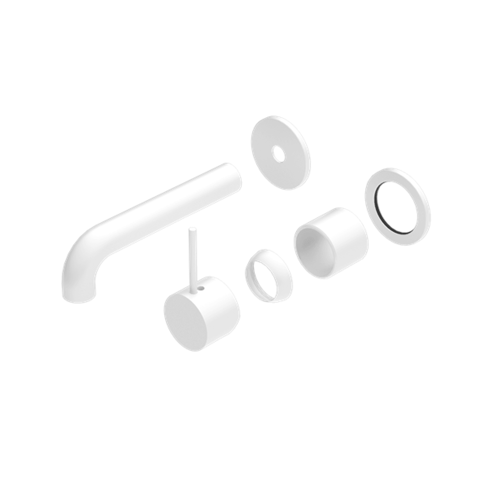Mecca Wall Basin/Bath Mixer Separate Back Plate Handle Up 185mm Trim Kits Only Matte White gallery detail image