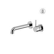 Mecca Wall Basin/Bath Mixer Separate Back Plate Handle Up 185mm Chrome gallery detail image