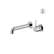 Mecca Wall Basin/Bath Mixer Separate Back Plate Handle Up 120mm Chrome gallery detail image