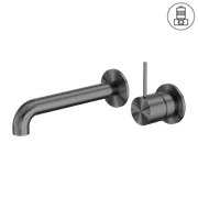 Mecca Wall Basin/Bath Mixer Separate Back Plate Handle Up 120mm Gun Metal gallery detail image