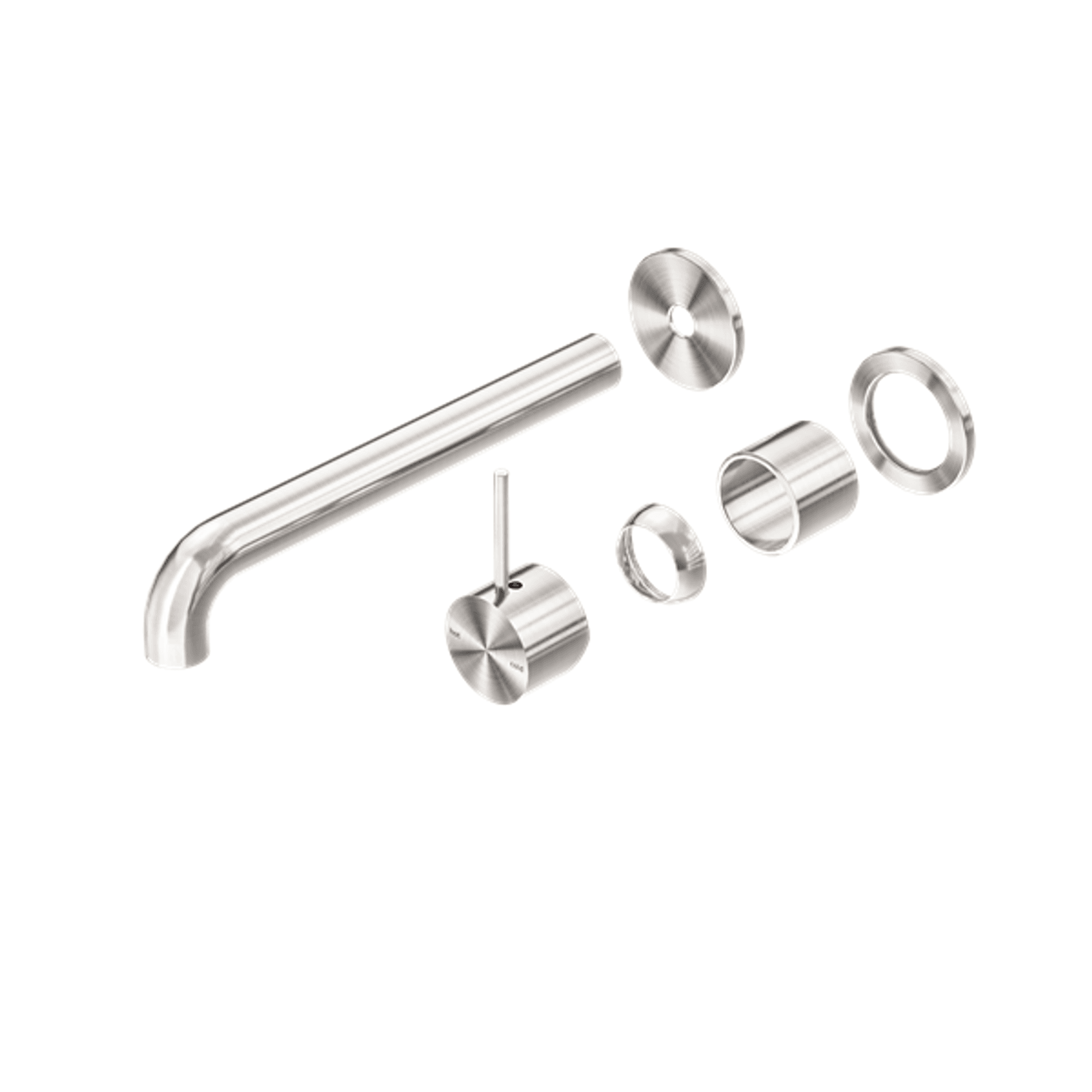 Mecca Wall Basin/Bath Mixer Separate Back Plate Handle Up 185mm Trim Kits Only Brushed Nickel gallery detail image