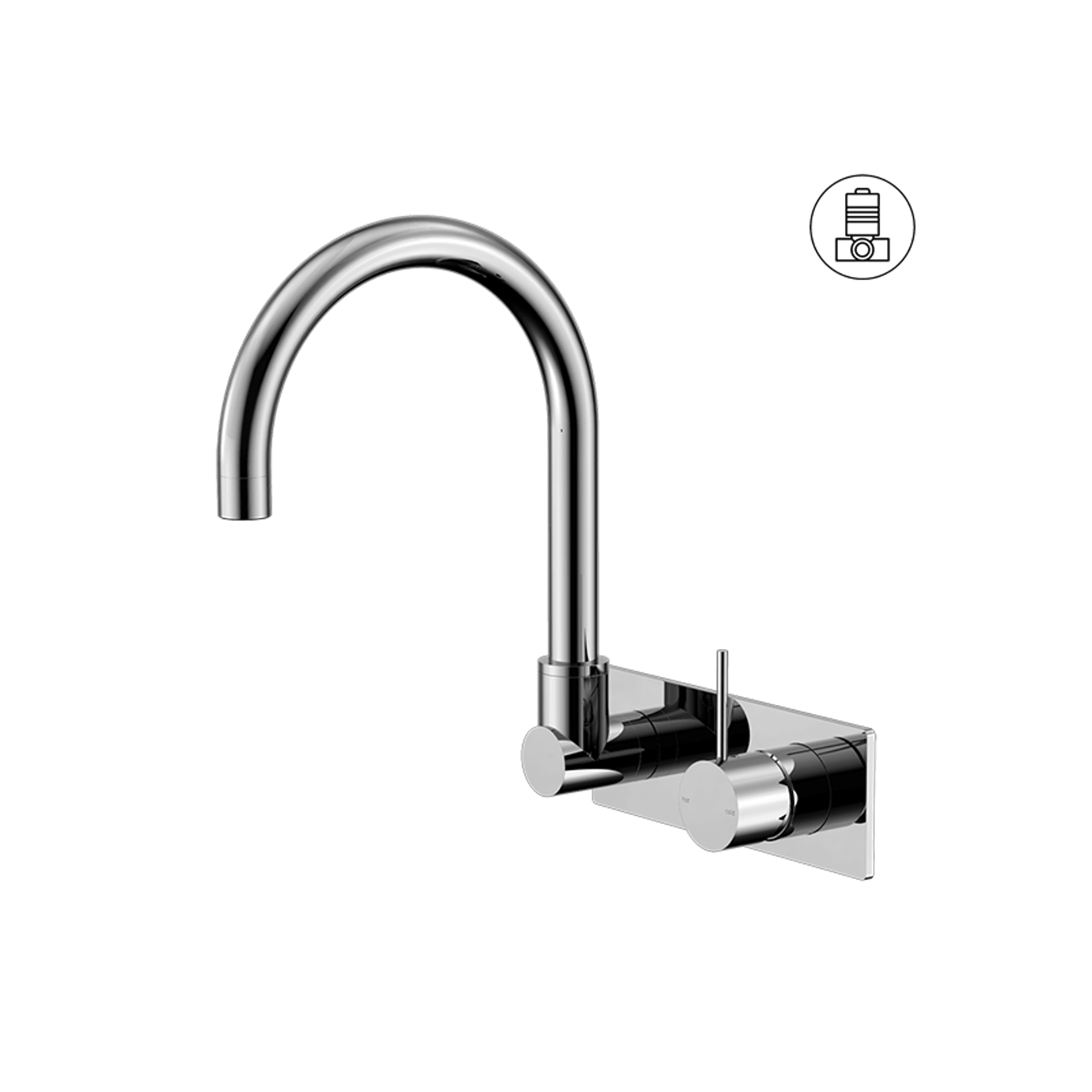 Mecca Wall Basin/Bath Mixer Swivel Spout Handle Up Chrome gallery detail image