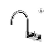 Mecca Wall Basin/Bath Mixer Swivel Spout Handle Up Chrome gallery detail image