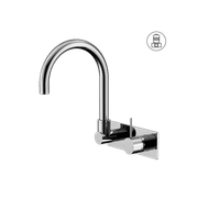 Mecca Wall Basin/Bath Mixer Swivel Spout Handle Up Chrome gallery detail image