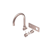 Mecca Wall Basin/Bath Mixer Swivel Spout Handle Up Trim Kits Only Brushed Bronze gallery detail image