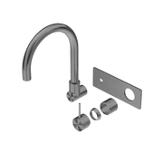 Mecca Wall Basin/Bath Mixer Swivel Spout Handle Up Trim Kits Only Gun Metal gallery detail image
