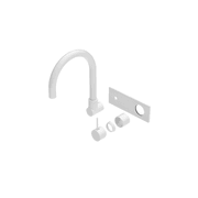 Mecca Wall Basin/Bath Mixer Swivel Spout Handle Up Trim Kits Only Matte White gallery detail image