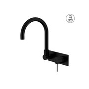 Mecca Wall Basin/Bath Mixer Swivel Spout Matte Black gallery detail image
