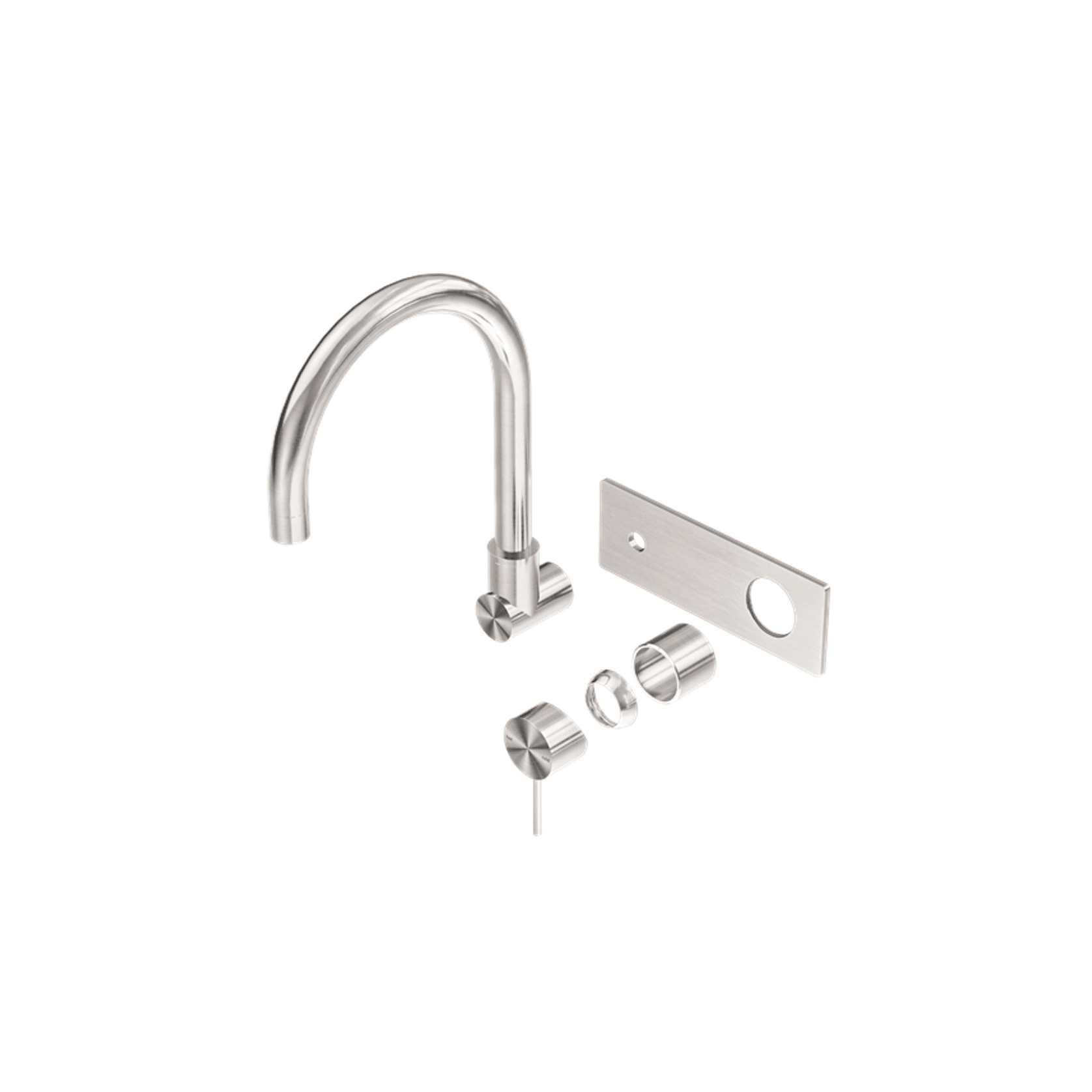 Mecca Wall Basin/Bath Mixer Swivel Spout Trim Kits Only Brushed Nickel gallery detail image
