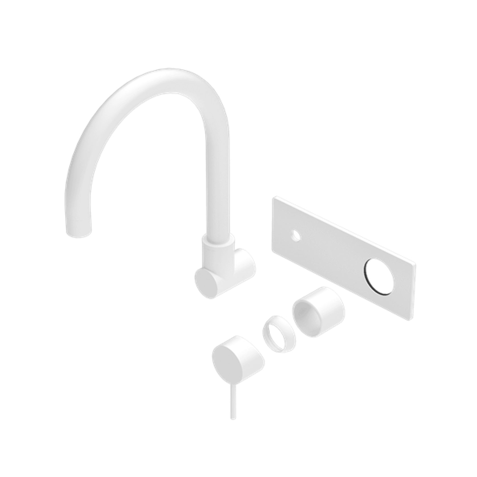 Mecca Wall Basin/Bath Mixer Swivel Spout Trim Kits Only Matte White gallery detail image