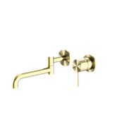 Mecca Wall Basin/Bath Mixer Swivel Spout 225mm Brushed Gold gallery detail image