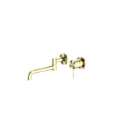 Mecca Wall Basin/Bath Mixer Swivel Spout 225mm Brushed Gold gallery detail image