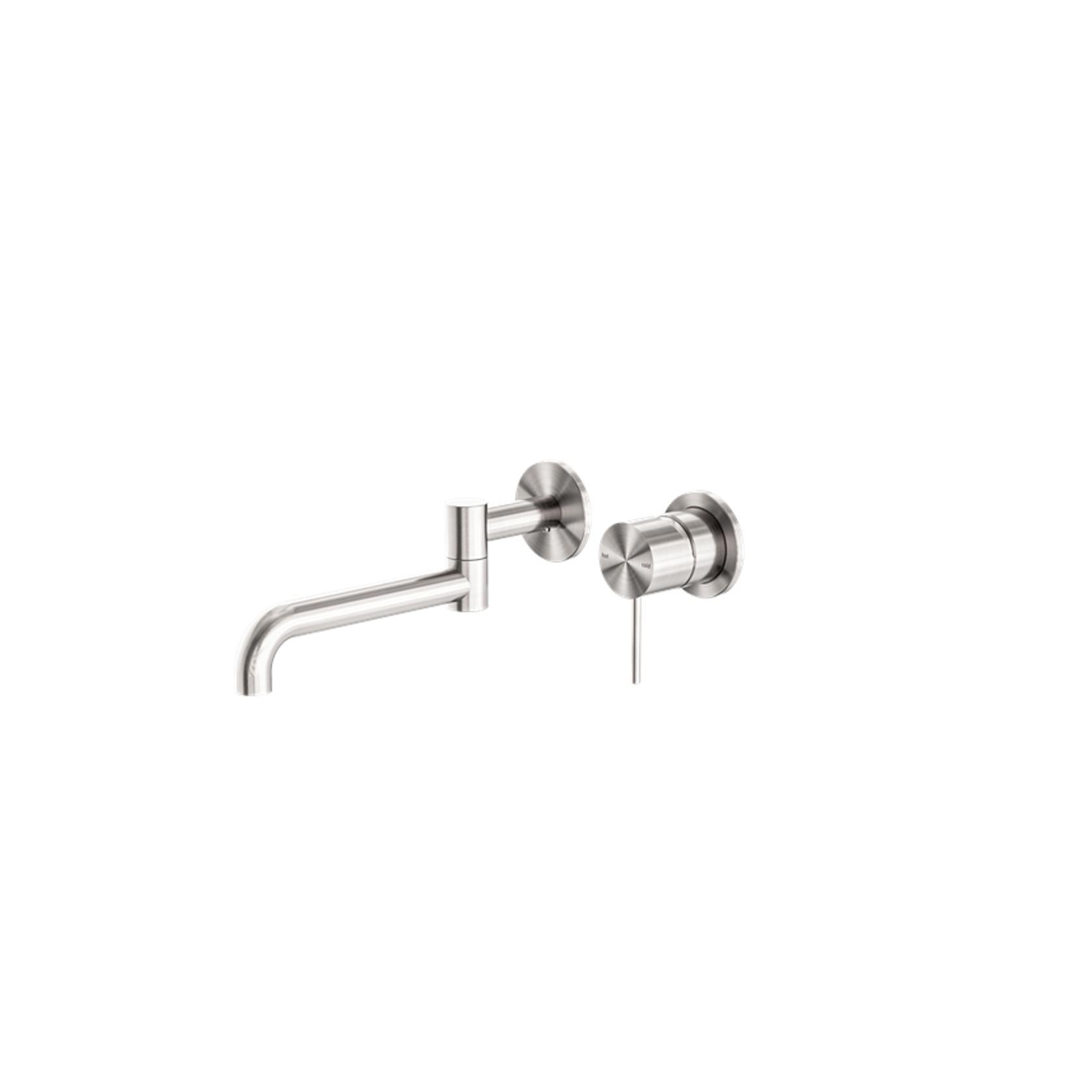 Mecca Wall Basin/Bath Mixer Swivel Spout 225mm Brushed Nickel gallery detail image