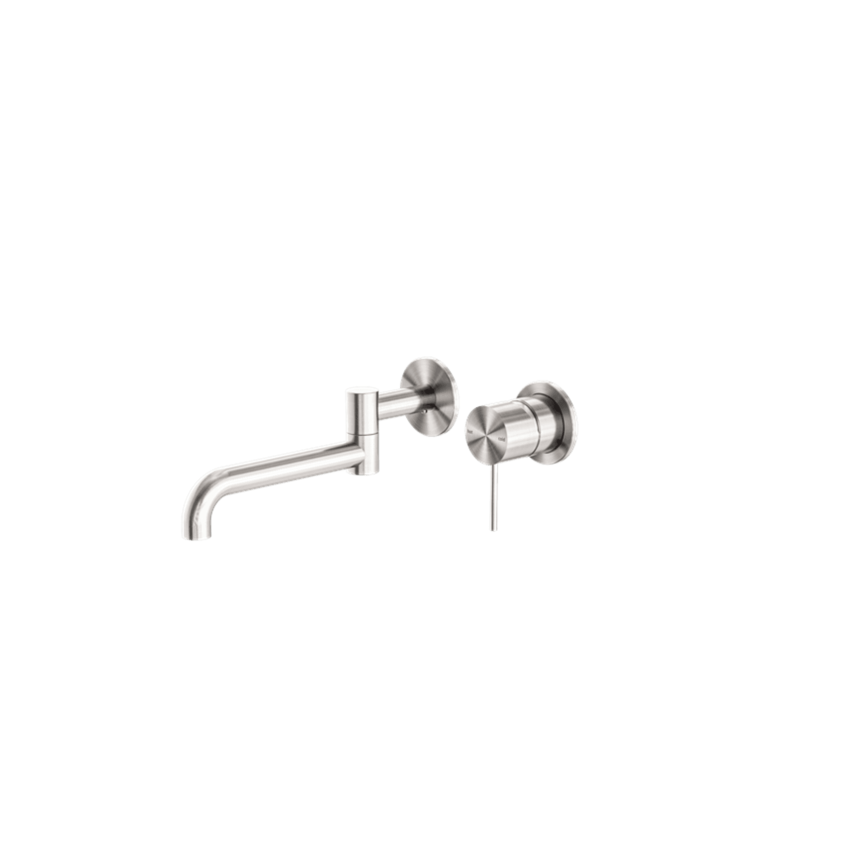 Mecca Wall Basin/Bath Mixer Swivel Spout 225mm Brushed Nickel gallery detail image
