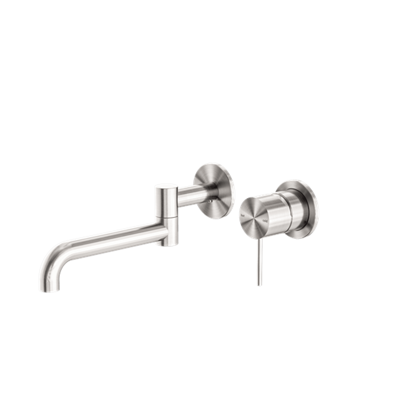 Mecca Wall Basin/Bath Mixer Swivel Spout 225mm Brushed Nickel gallery detail image