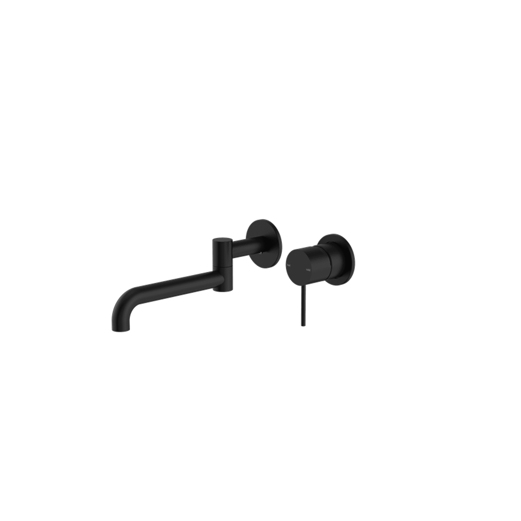 Mecca Wall Basin/Bath Mixer Swivel Spout 225mm Matte Black gallery detail image