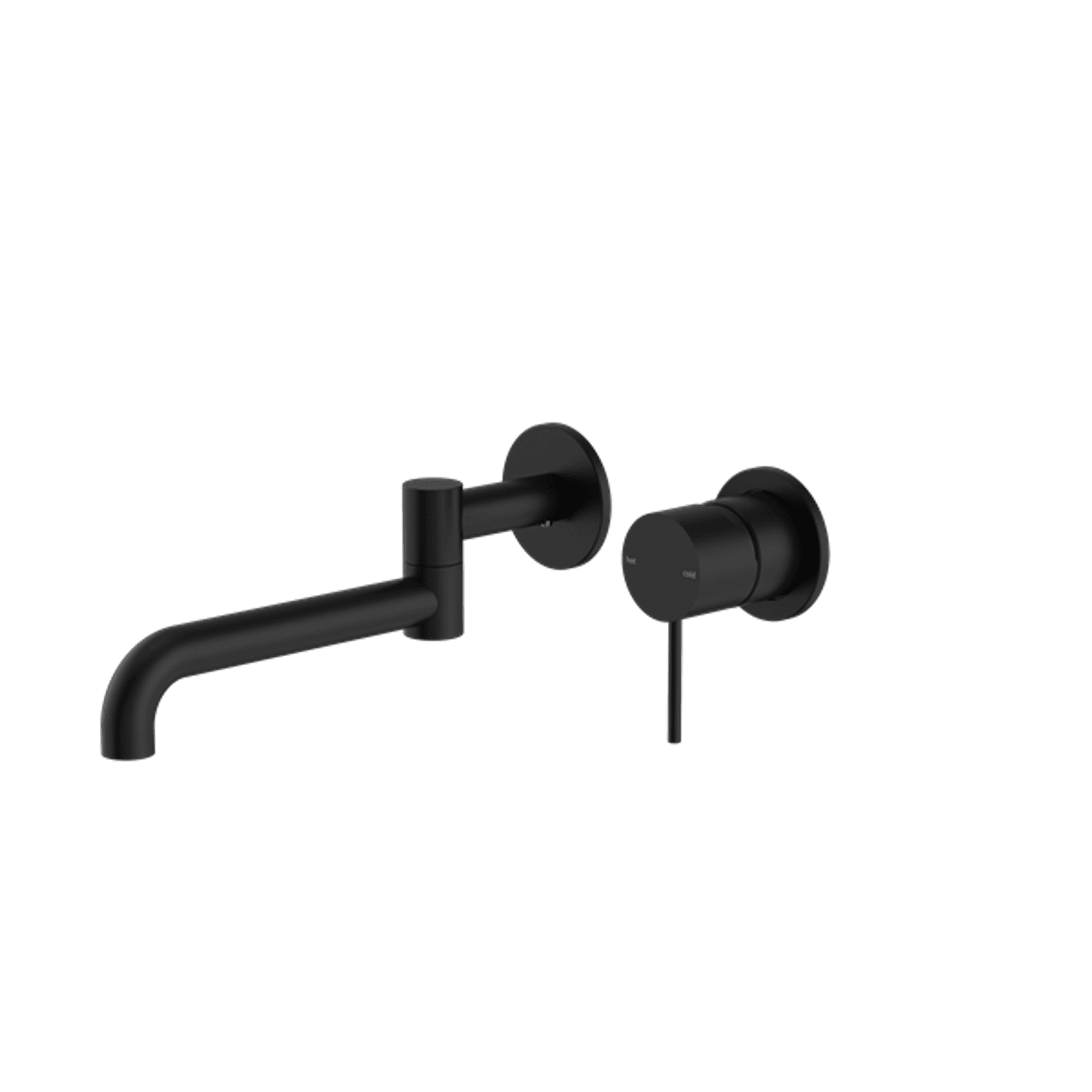 Mecca Wall Basin/Bath Mixer Swivel Spout 225mm Matte Black gallery detail image