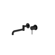 Mecca Wall Basin/Bath Mixer Swivel Spout 225mm Matte Black gallery detail image