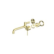 Mecca Wall Basin/Bath Mixer Swivel Spout 225mm Trim Kits Only Brushed Gold gallery detail image