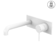 Mecca Wall Basin/Bath Mixer 185mm Matte White gallery detail image