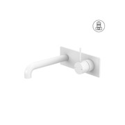 Mecca Wall Basin/Bath Mixer Handle Up 120mm Matte White gallery detail image