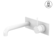 Mecca Wall Basin/Bath Mixer Handle Up 185mm Matte White gallery detail image