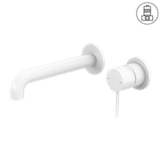 Mecca Wall Basin/Bath Mixer Separate Back Plate 185mm Matte White gallery detail image