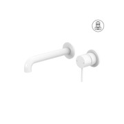 Mecca Wall Basin/Bath Mixer Separate Back Plate 260mm Matte White gallery detail image