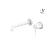Mecca Wall Basin/Bath Mixer Separate Back Plate 260mm Matte White gallery detail image